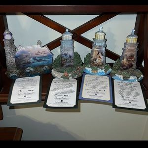 Thomas Kincade Safe Harbor lighthouse collection *Limited Edition* lot of 4